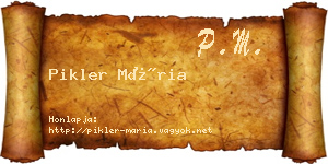 Pikler Mária névjegykártya