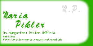 maria pikler business card